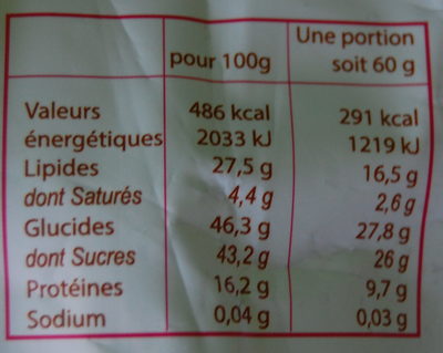 Macarons d'Antan Chocolat Intense - Nutrition facts - fr