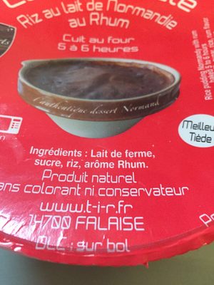 Dessert La Teurgoule au rhum - Ingredients - fr