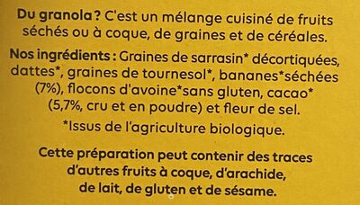 Granola Cacao-Banane - Ingredients - fr