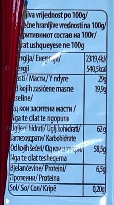 Eurocrem, Mleko, Lešnik, Kakao - Nutrition facts - sr
