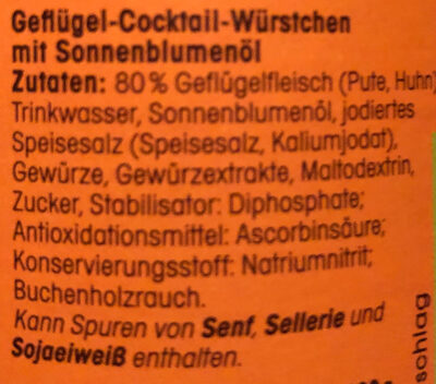 Geflügel-Cocktail-Würstchen - Ingredients - de
