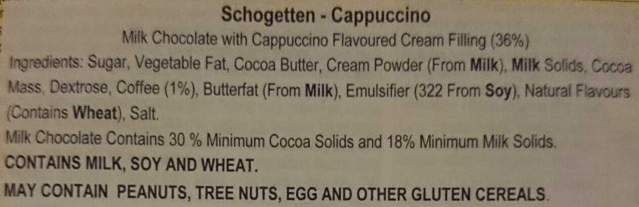 Cappuccino - Ingredients - en