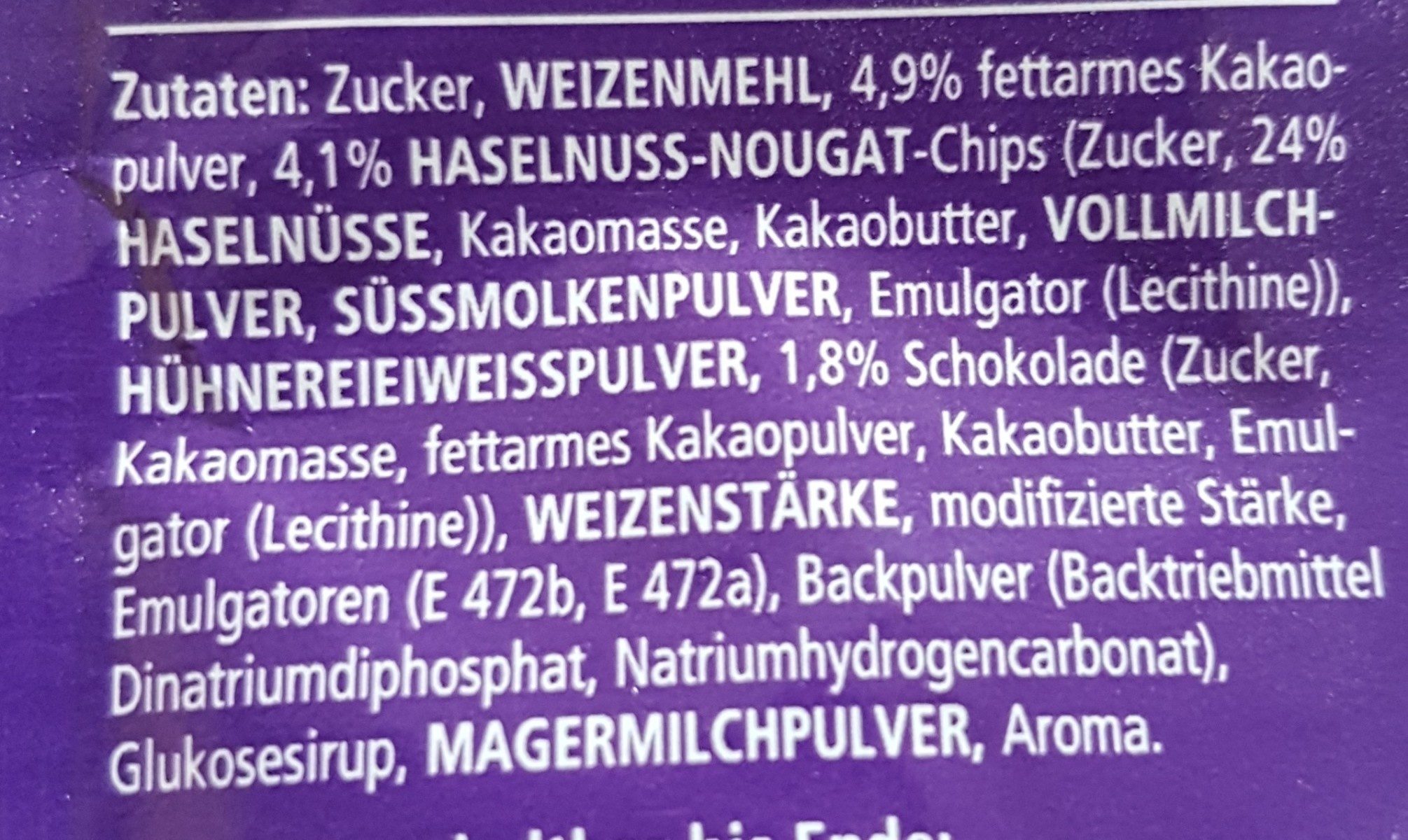 Tassen küchlein - Ingredients - de