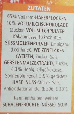 Dr. Oetker Vitalis Roasted Müsli Schoko nuss (6,64 Eur / 1 Kg) - Ingredients