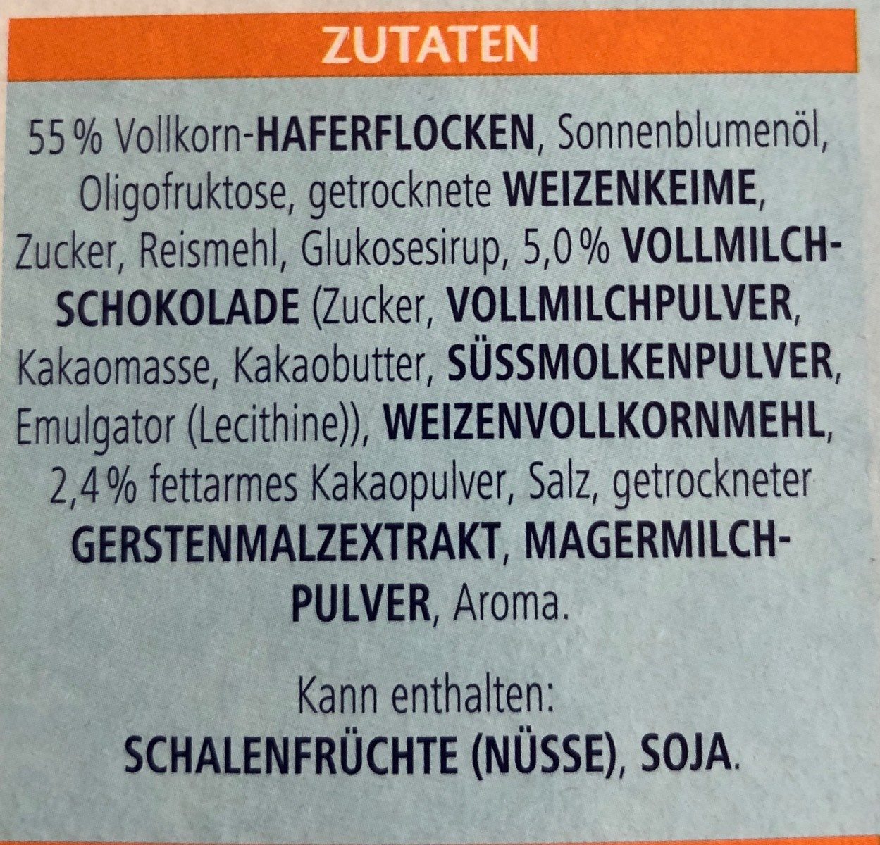 Knusper Schoko Weniger Süß - Ingredients - de