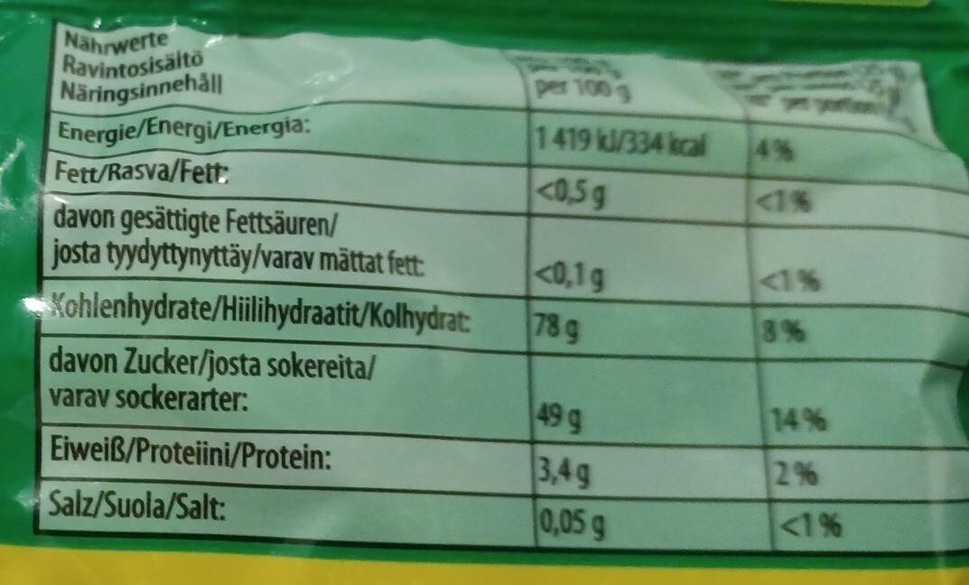 Haribo Frutinis - Nutrition facts - de