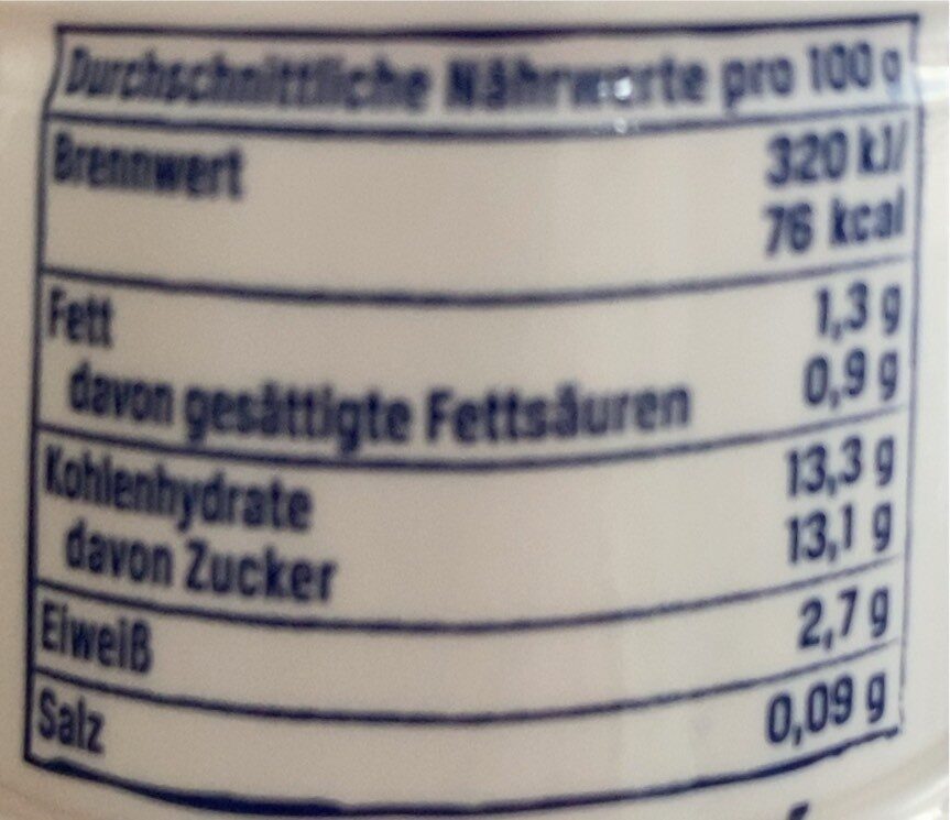 Joghurtdrink Himbeere Vanille - Nutrition facts - de