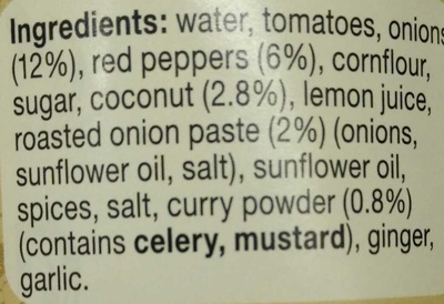 Medium curry sauce - Ingredients