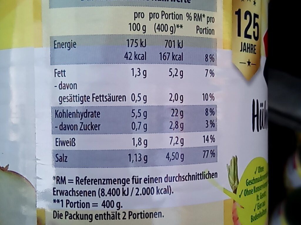 Hühner-Nudel-Eintopf - Nutrition facts - de