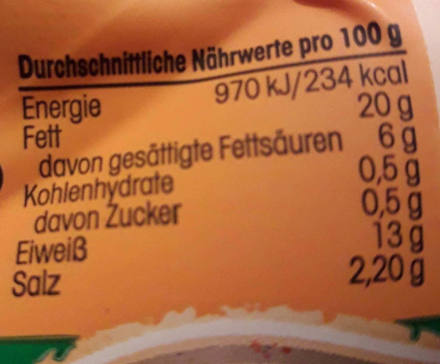 Geflügel-Fleischwurst - Nutrition facts - de