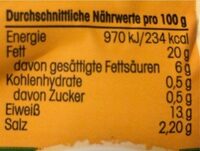 Geflügel Fleischwurst - Nutrition facts - de