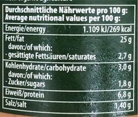 Brotaufstrich Olive - Nutrition facts - de