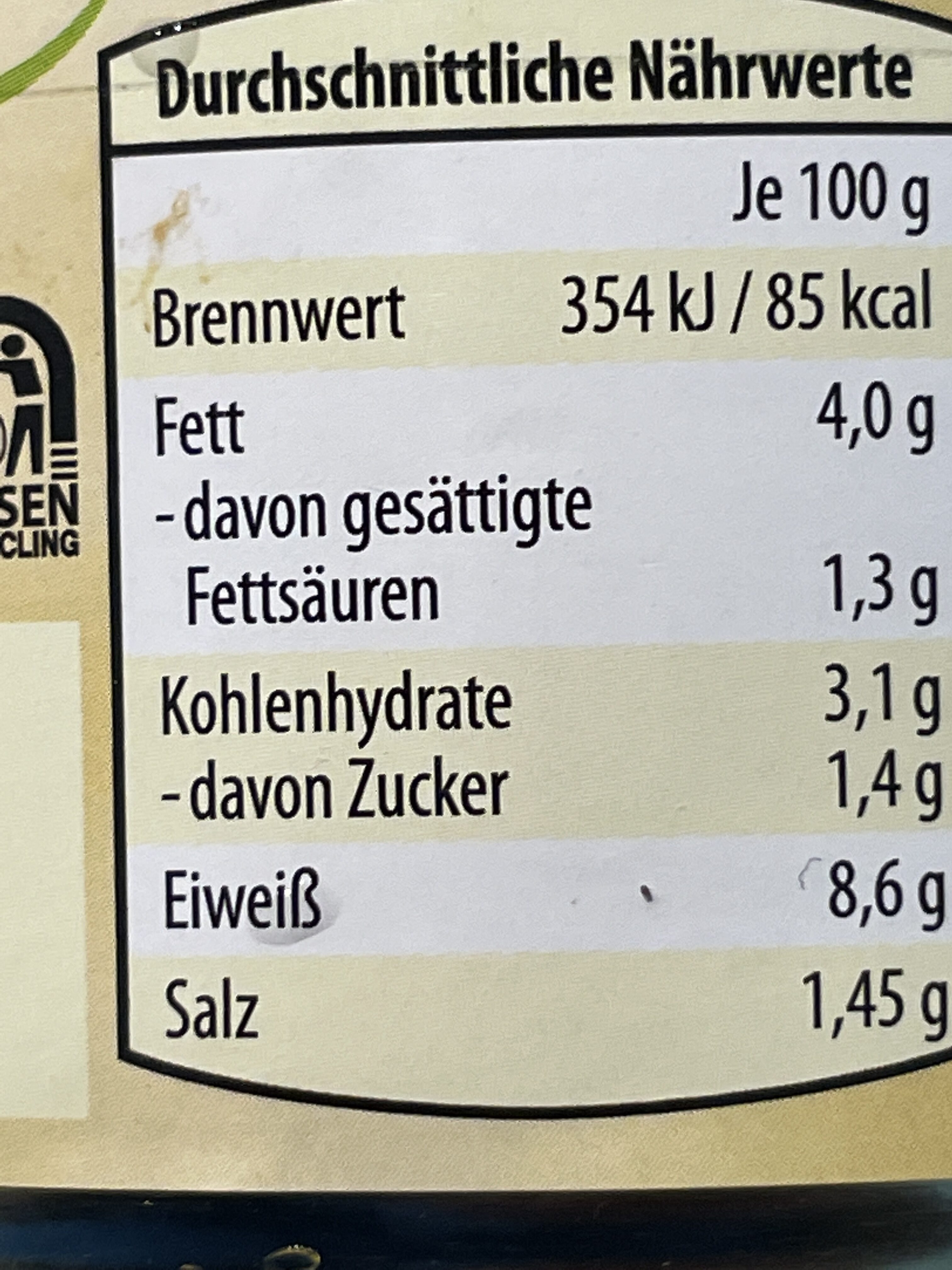 2 Rouladen vom Schwein - Nutrition facts - de