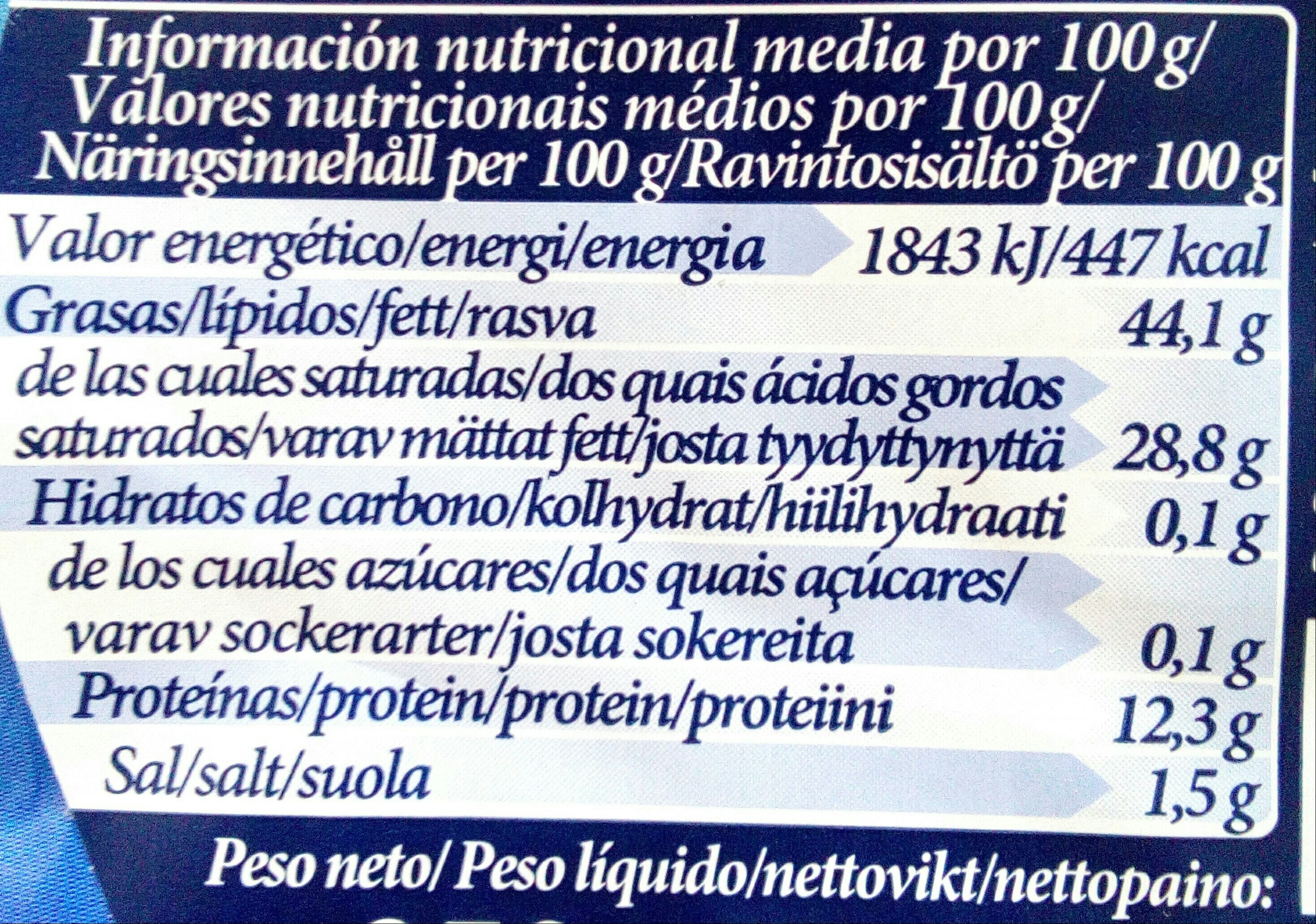 Bavaria blu - Nutrition facts - es
