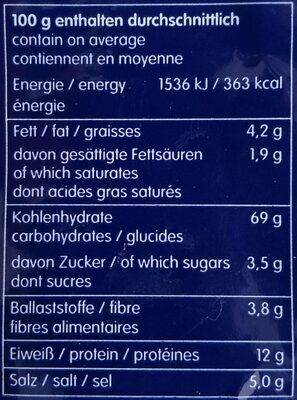 Sticks aus dem Schwarzwald - Nutrition facts - en