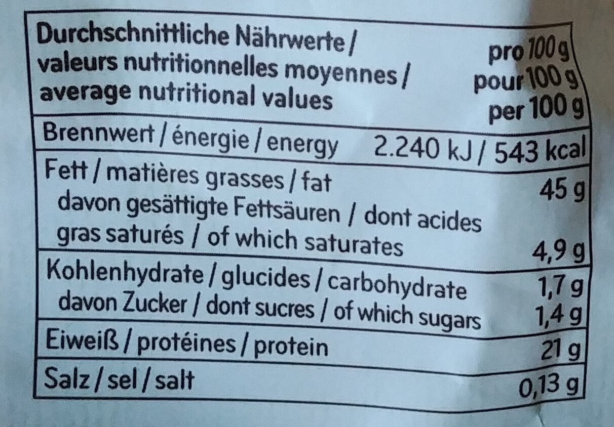 Leinsamen Graines de lin Linseed - Nutrition facts - de