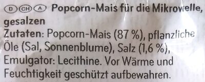 Microwellen-Popcorn - Ingredients - de