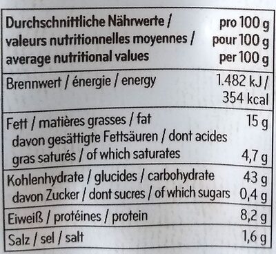 Microwellen-Popcorn - Nutrition facts - de