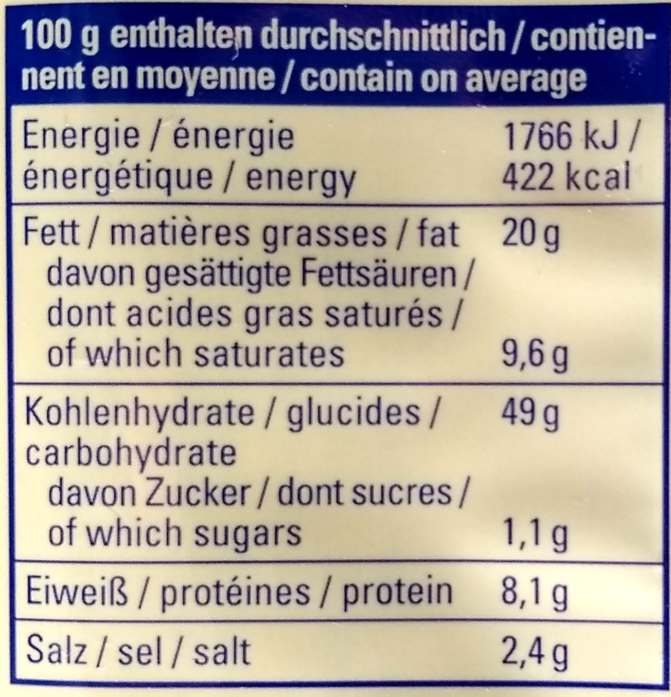 Seeberger Mikrowellen-Popcorn mit Salz-Pfeffer-Geschmack - Nutrition facts - de