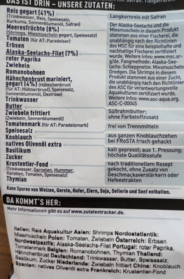 Paella mit Meeresfrüchten, saftigem Seelachs-Filet und zarter Hühnerbrust - Ingredients - de