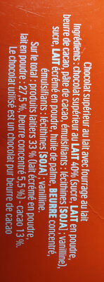 Barre Chocolatée Kinder Maxi Chocolat au Lait x18 - 378g - Ingredients - fr