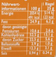 Corny süss & salzig - Nutrition facts - de