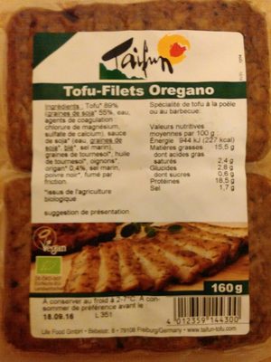 Tofu-Filets Oregano - Nutrition facts