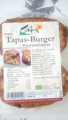 Tapas-Burger poivrons/Câpres - Product - fr