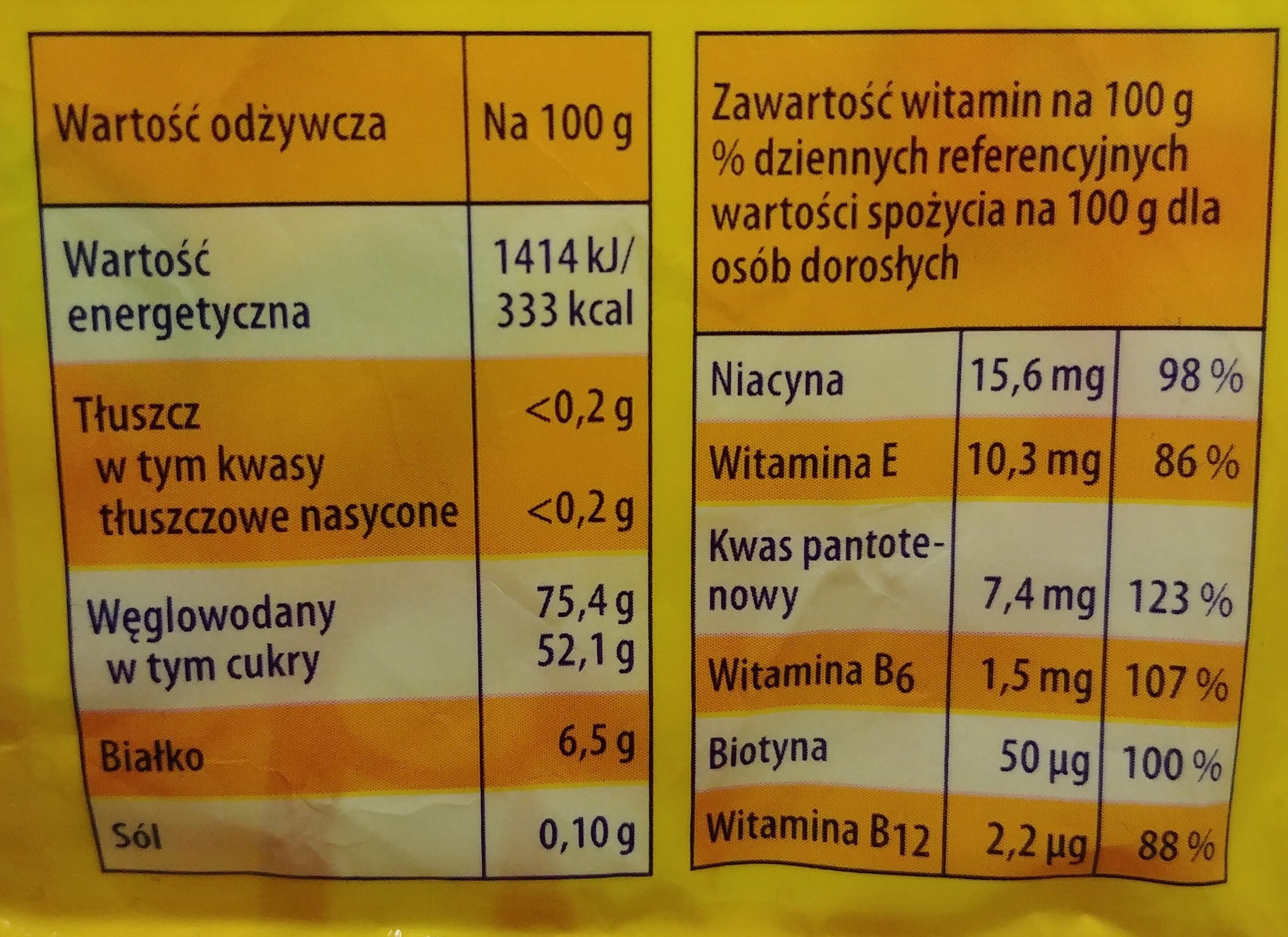 Żelki owocowe wzbogacone witaminami - Nutrition facts - pl