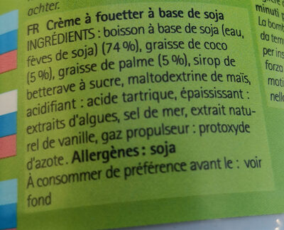 Soy Wip - Ingredients - fr