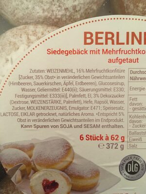 Berliner - Ingredients - de