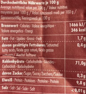 Buchweizenflocken - Nutrition facts - de