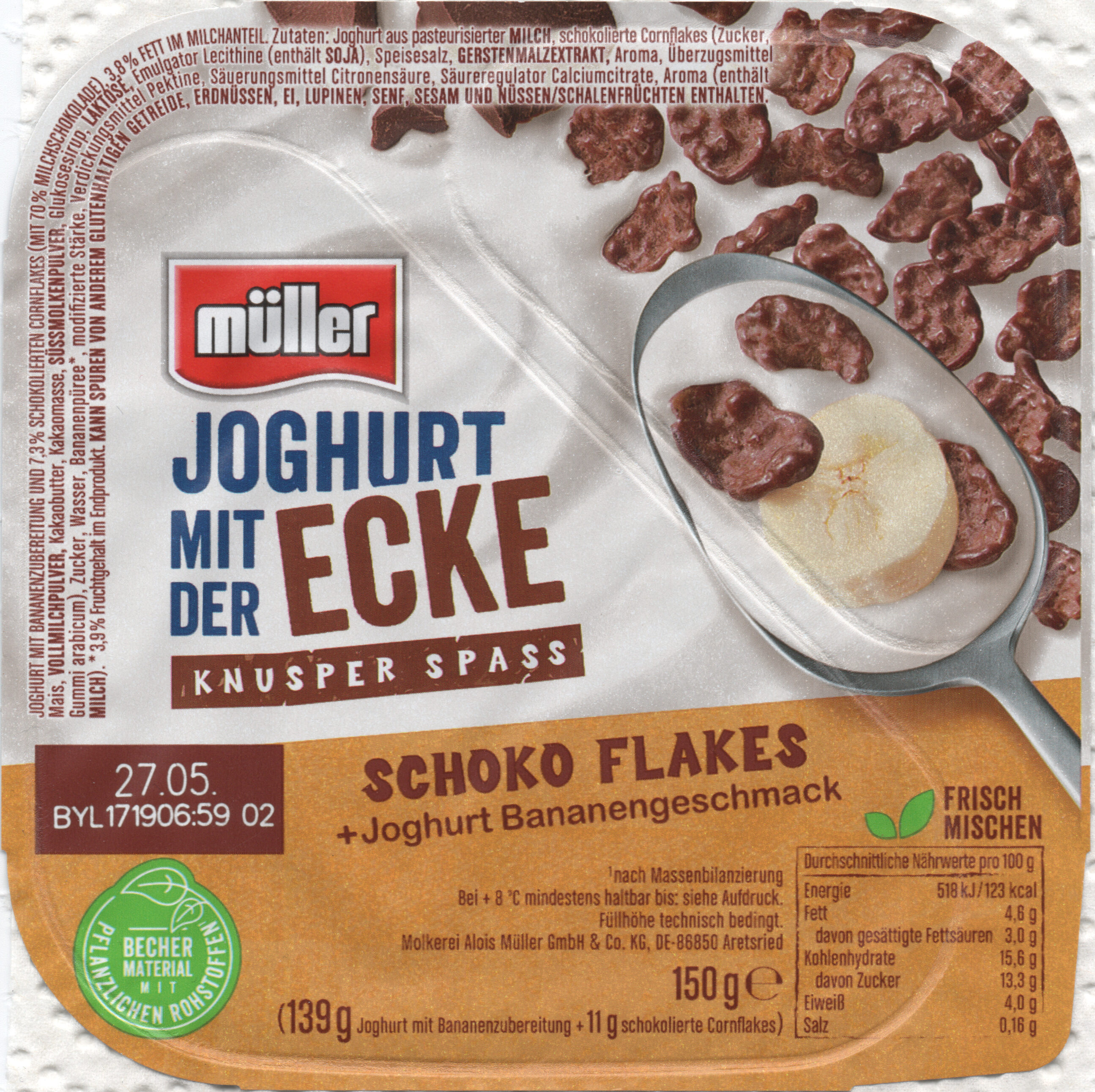 Joghurt mit der Ecke: Schoko Flakes - Product - de