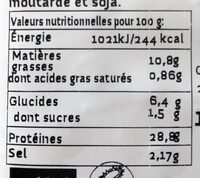 Vege’tranches a l’ail - Nutrition facts - fr