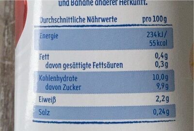 Butter milch drink - Nutrition facts - de