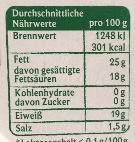 Ziege-Weichkäse mild & cremig - Nutrition facts - de