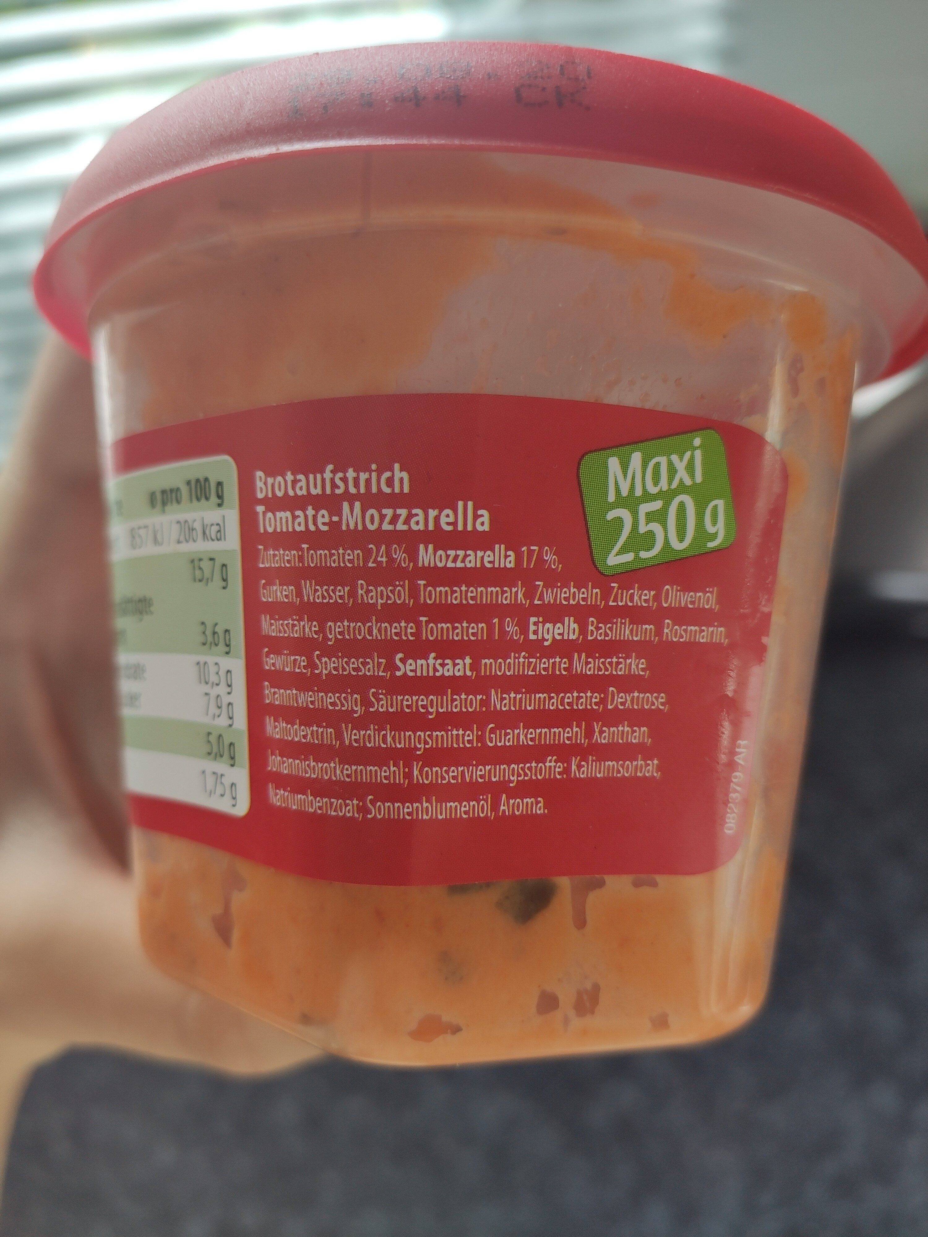 Brotaufstrich Tomate-Mozarella - Ingredients - de