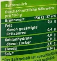 Frische Buttermilch - Nutrition facts - en
