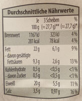 Sommerwurst - Nutrition facts - de