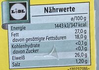 Maasdamer - Nutrition facts - de