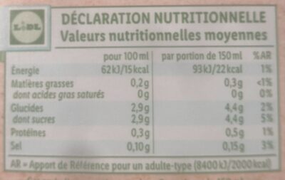 Eau de coco - Nutrition facts - fr