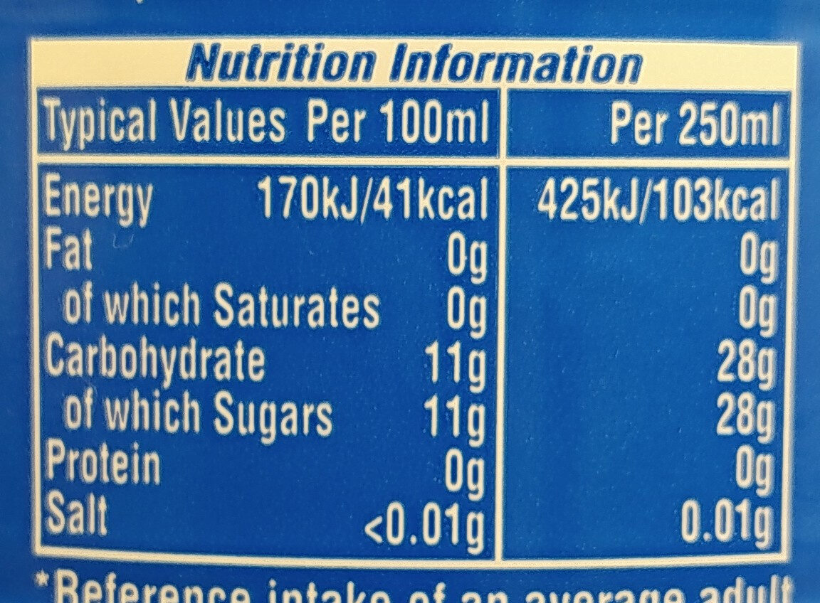 Pepsi - Nutrition facts - en