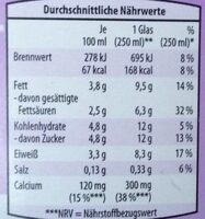 Laktosefrei haltbare Vollmilch - Nutrition facts - de