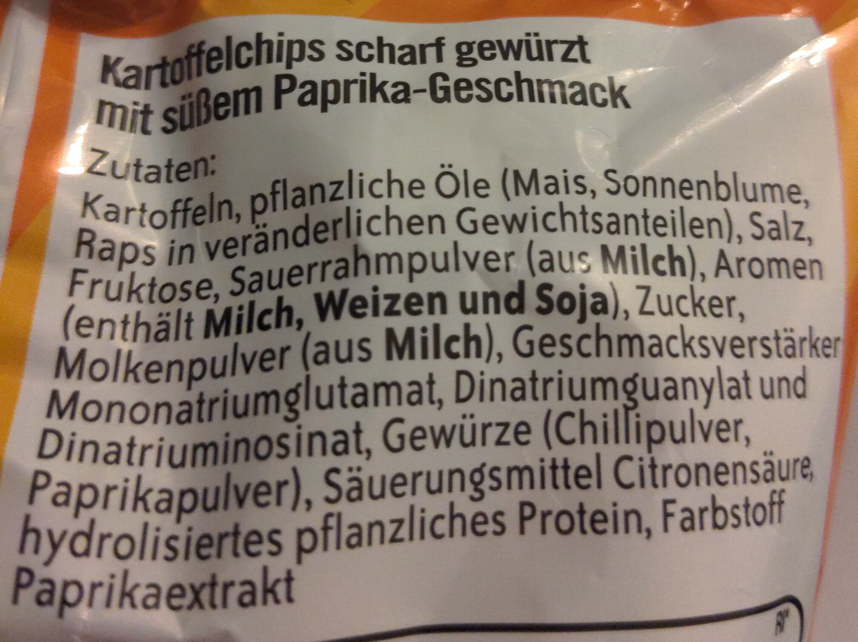 Sweet Paprika Chips - Ingredients - de