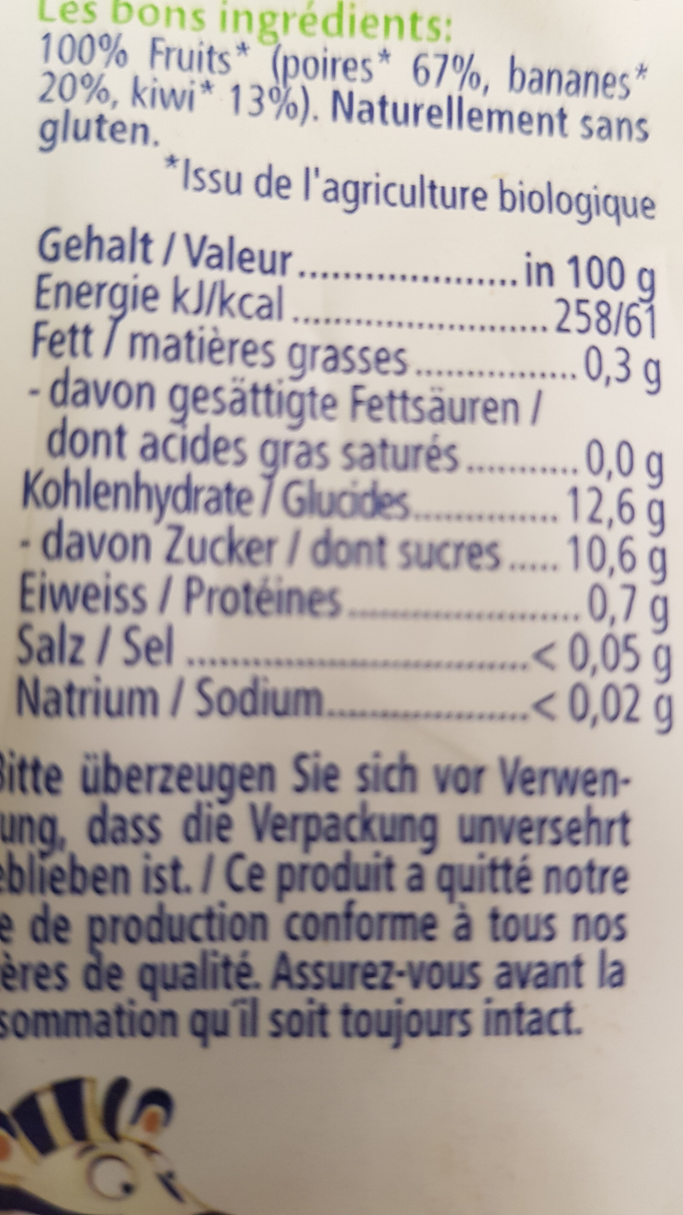 Hippis - Nutrition facts - fr