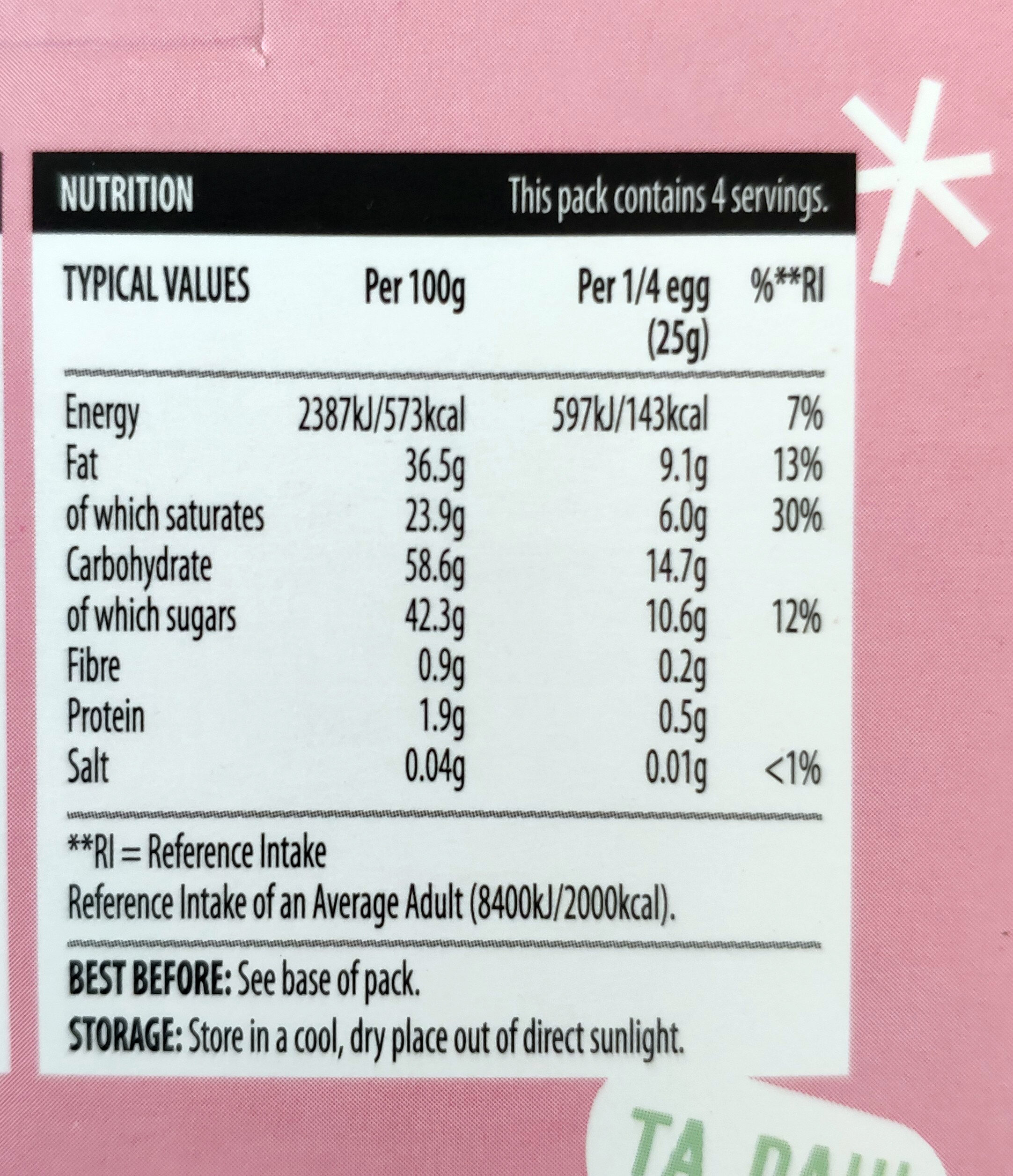 Strawberry white choco egg - Nutrition facts - en