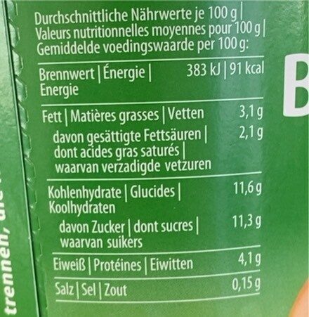 Bio-Jogurt Mango Vanille - Nutrition facts - de