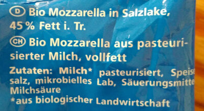 Mozarella - Ingredients - de