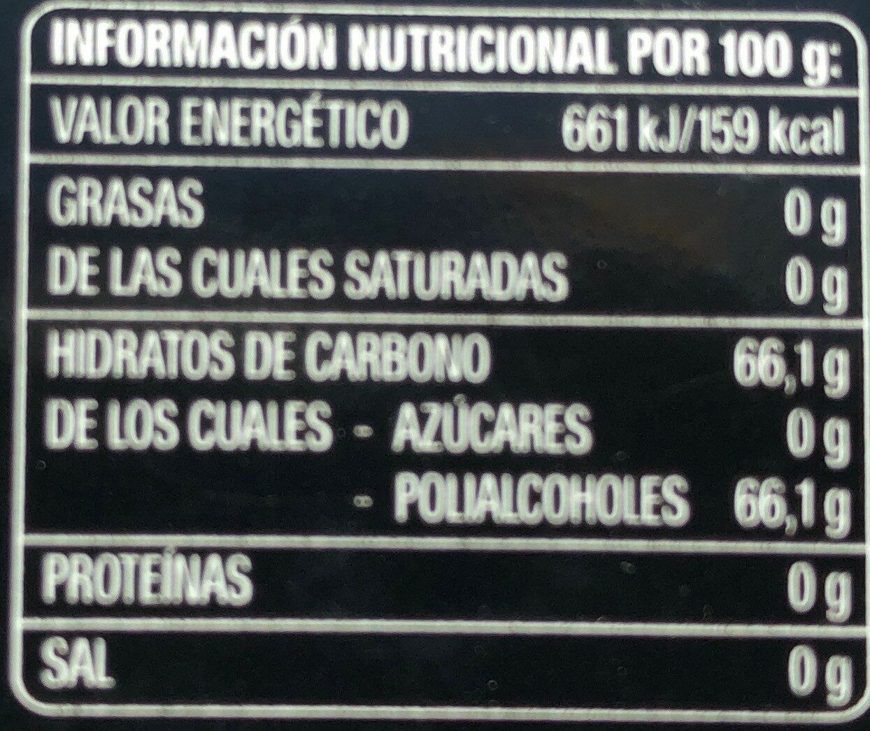 Chicle menta - Nutrition facts - fr
