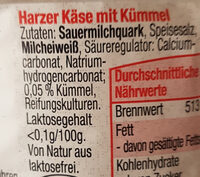 Harzer Käse - Ingredients - de
